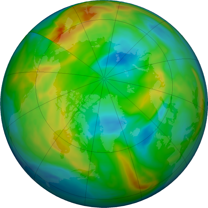 Arctic ozone map for 18 December 2021